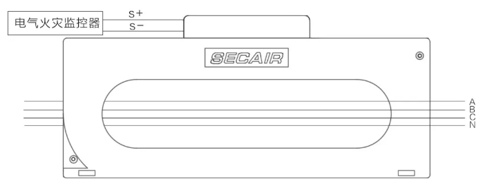 J-SCM41(400)剩余電流式<a href=http://www.eatshoptw.com/dianqihuozai/ target=_blank class=infotextkey>電氣火災(zāi)監(jiān)控</a>探測器接線圖